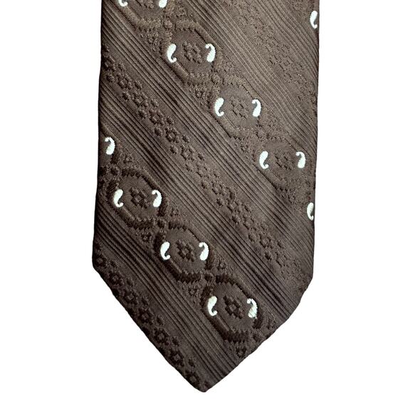 Brown Embroidered Tie - Picture 4 of 7